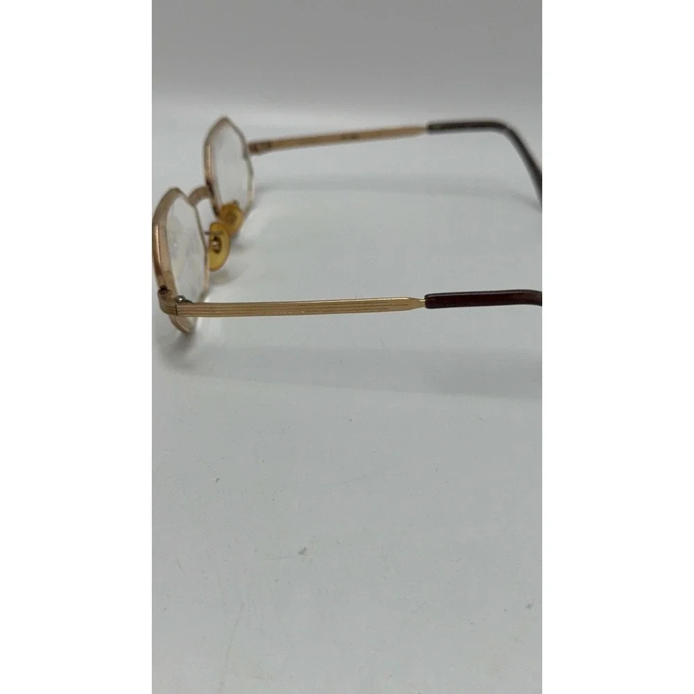 Vintage 14K Gold Filled Octagon Eyeglass Frames France Hexagonale 44/20 Gold